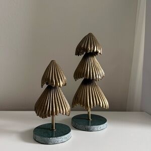 Target Threshold Studio McGee Metal Christmas Trees with marble base - Set of 2